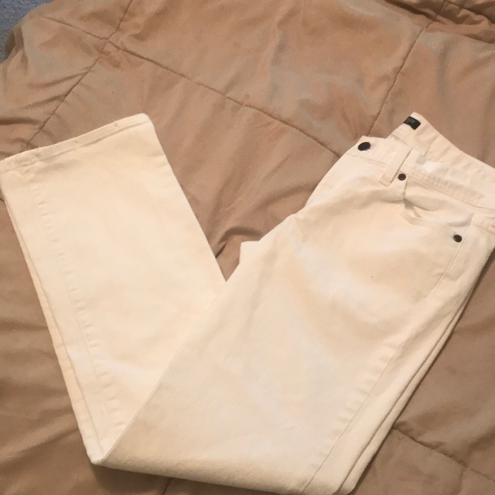 J. Crew women’s white straight leg jeans